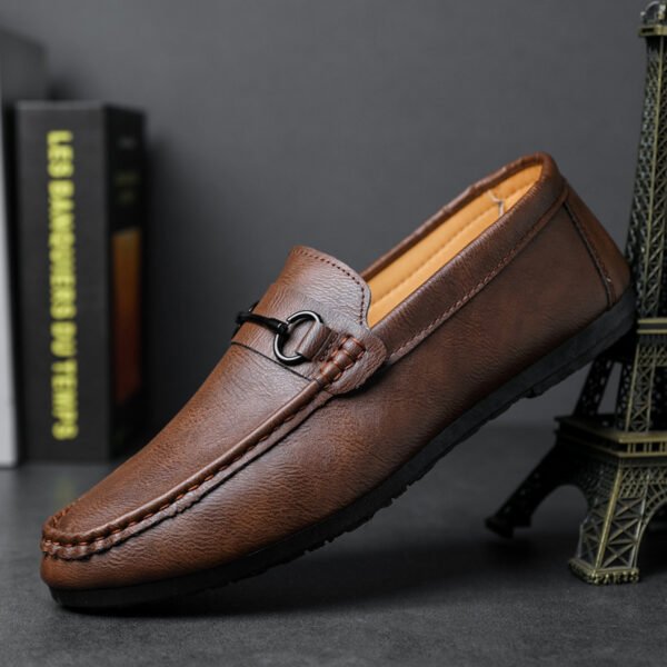 Casual Men's Solid Color Synthetic Leather Shoes - Image 6