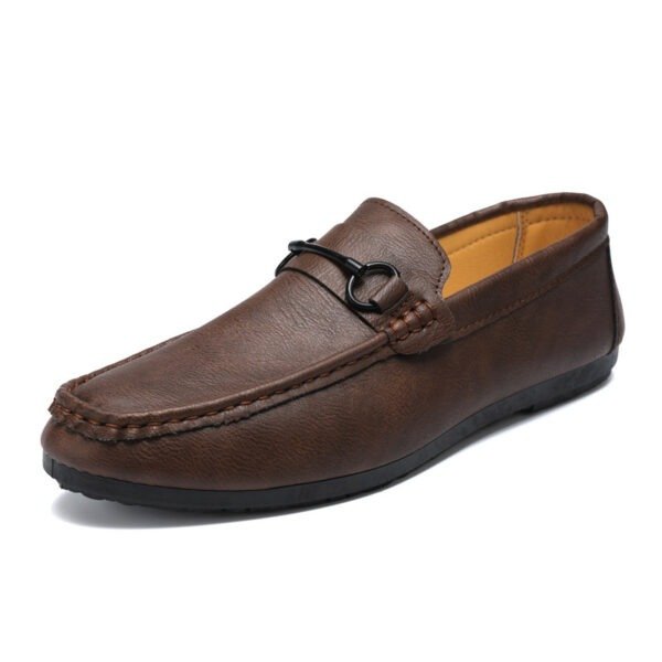 Casual Men's Solid Color Synthetic Leather Shoes - Image 4