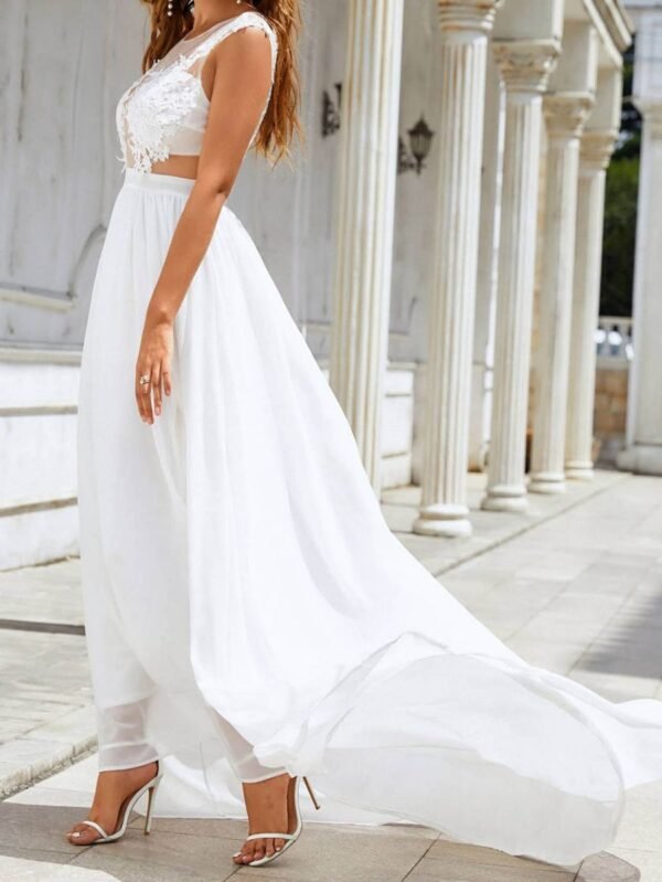 Chiffon Lace Trailing Wedding Large Swing Dress - Image 4