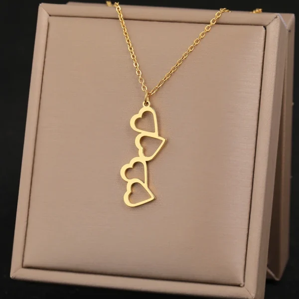 Stainless Steel Necklaces Elegant Exquisite Heart Infinity Symbol Heartbeat Pendants Chain Trend Fine Necklace For Women Jewelry - Image 18