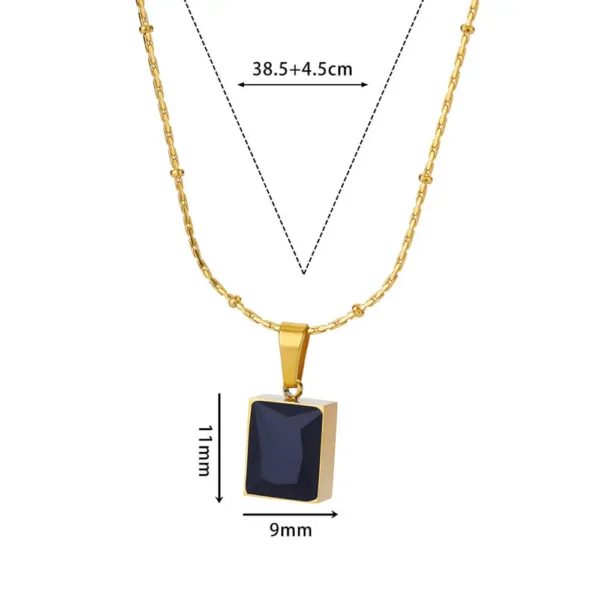 Square Zircon Necklace for Women Stainless Steel Gold Plated Necklaces 2023 New In Trend Crystal Wedding Jewelry Free Shipping - Image 9