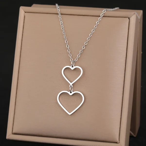 Stainless Steel Necklaces Elegant Exquisite Heart Infinity Symbol Heartbeat Pendants Chain Trend Fine Necklace For Women Jewelry - Image 10