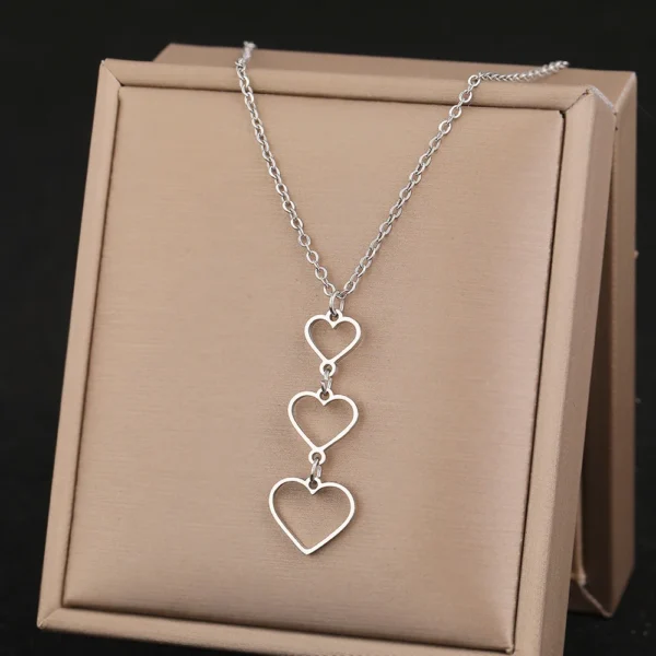 Stainless Steel Necklaces Elegant Exquisite Heart Infinity Symbol Heartbeat Pendants Chain Trend Fine Necklace For Women Jewelry - Image 7