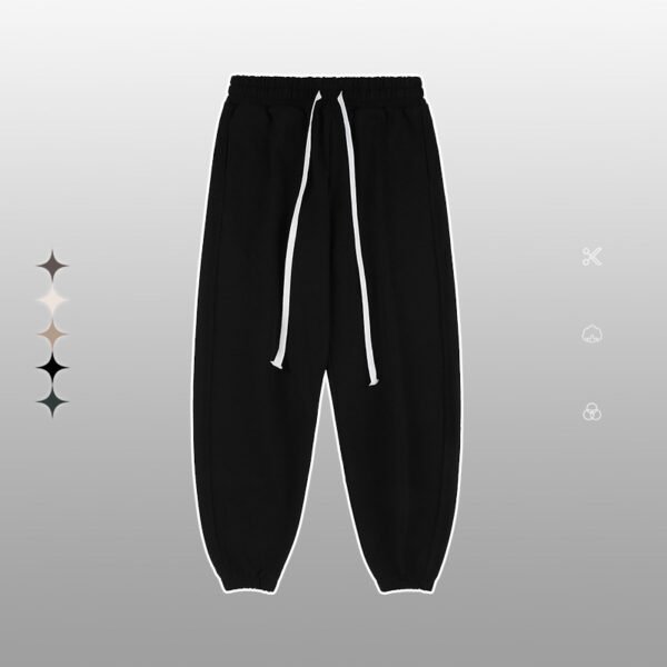 Heavy 420G Terry Solid Color Multicolor Loose Round Neck Sweatshirt And Sweatpants Suit - Image 3