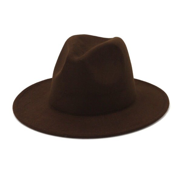 Double-sided Color Matching Flat Brim Fedora Hat - Image 2