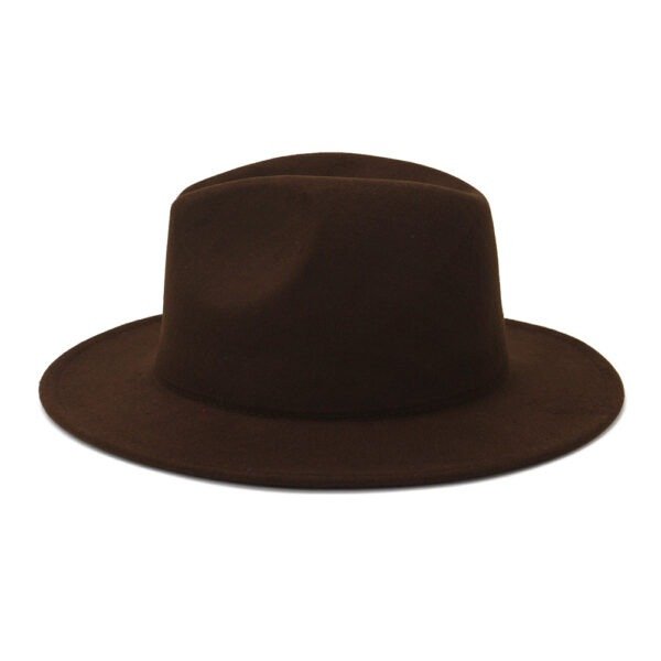 Double-sided Color Matching Flat Brim Fedora Hat - Image 5