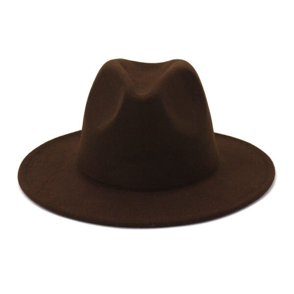 Double-sided Color Matching Flat Brim Fedora Hat - Image 3