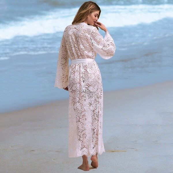 Lace bikini blouse, hollow sexy beach jacket, sunscreen suit, swimsuit and cardigan - Image 2