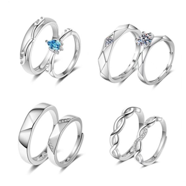 Sun Moon Star Temperament Female Ring Micro Inlaid Zircon Adjustable Mouth - Image 4