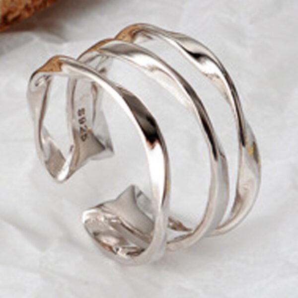 Sterling Silver Three-layer Twisted Ring - Image 5